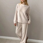 Bornlads O-Neck Long Sleeved Long Pants Pajama Set 2025 Autumn Winter New Flannel Pajama Set Women's Casual Home Furnishings 2