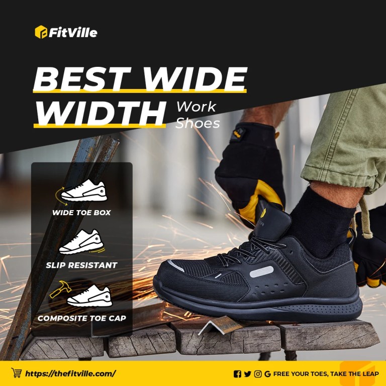 FitVille Men's Extra Wide Work Shoes Casual Shoes Anti-Slip Sturdy Toe Breathable For Male Swollen Feet Arch Support Pain Relief 2