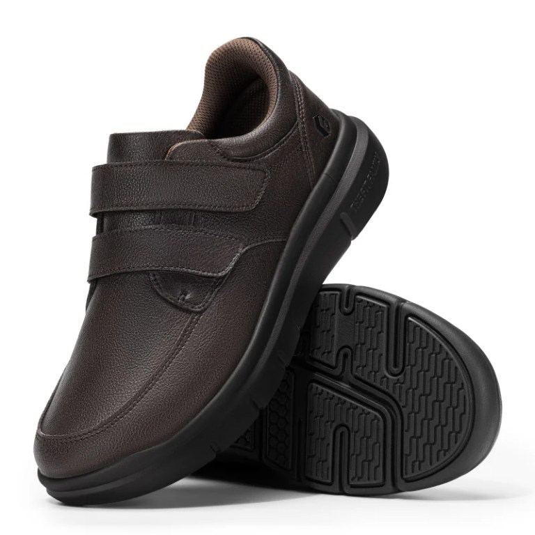 Fitville Men'S Walking Shoes Wide Design Leather Business Shoes Orthopedic Diabetic Shoe Dress Sneakers For Edema&Swollen Feet