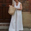 Bornlads Women's 2026 Summer New Sleeveless Dress 100% Cotton Refreshing Breathable Vacation Casual U-Neck Loose Maxi Dress 3