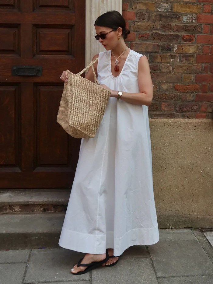 Bornlads Women's 2026 Summer New Sleeveless Dress 100% Cotton Refreshing Breathable Vacation Casual U-Neck Loose Maxi Dress 3