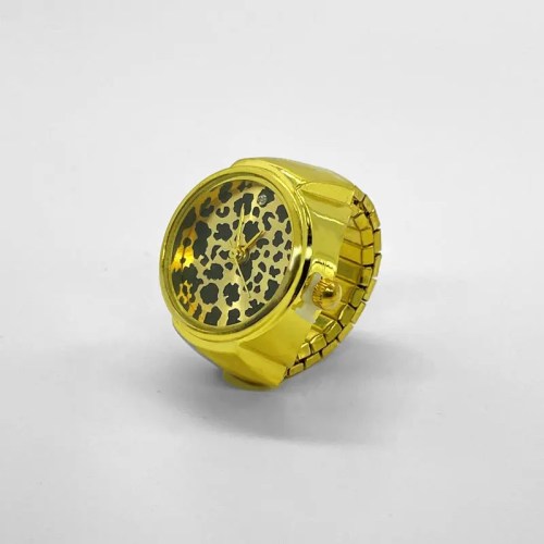 kiss jewelry gold silver color leopard print quartz watches finger ring for women men punk vintage elastic strap dial ring gift Kiss Jewelry Gold Silver Color Leopard Print Quartz Watches Finger Ring for Women Men Punk Vintage Elastic Strap Dial Ring Gift