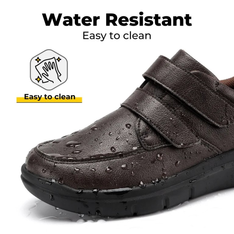 Fitville Men'S Walking Shoes Wide Design Leather Business Shoes Orthopedic Diabetic Shoe Dress Sneakers For Edema&Swollen Feet 5