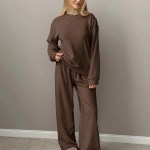 Bornlads O-Neck Long Sleeved Long Pants Pajama Set 2025 Autumn Winter New Flannel Pajama Set Women's Casual Home Furnishings 6