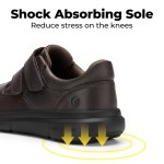 Fitville Men'S Walking Shoes Wide Design Leather Business Shoes Orthopedic Diabetic Shoe Dress Sneakers For Edema&Swollen Feet 4