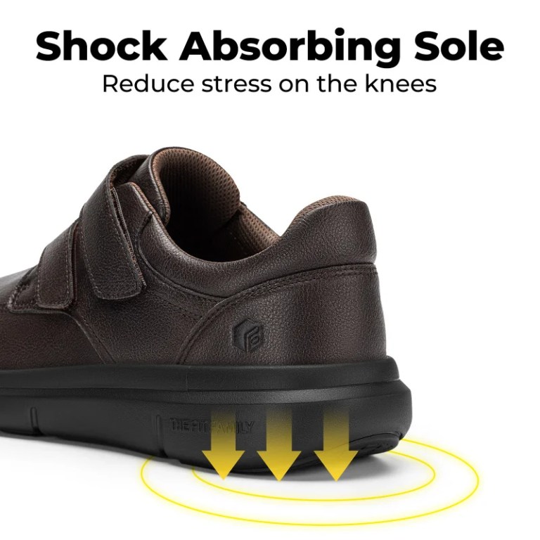 Fitville Men'S Walking Shoes Wide Design Leather Business Shoes Orthopedic Diabetic Shoe Dress Sneakers For Edema&Swollen Feet 4