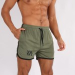 New Running Mesh Fitness Sport Men's Quick Drying Shorts Casual Breathable Training Tight Squat Three-Quarter Pants Summer 4
