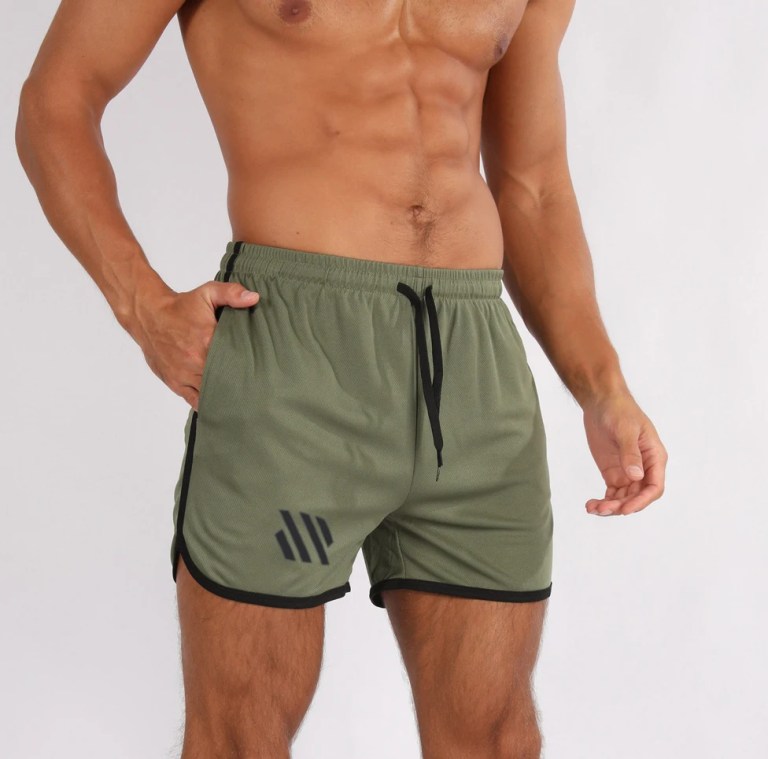 New Running Mesh Fitness Sport Men's Quick Drying Shorts Casual Breathable Training Tight Squat Three-Quarter Pants Summer 4