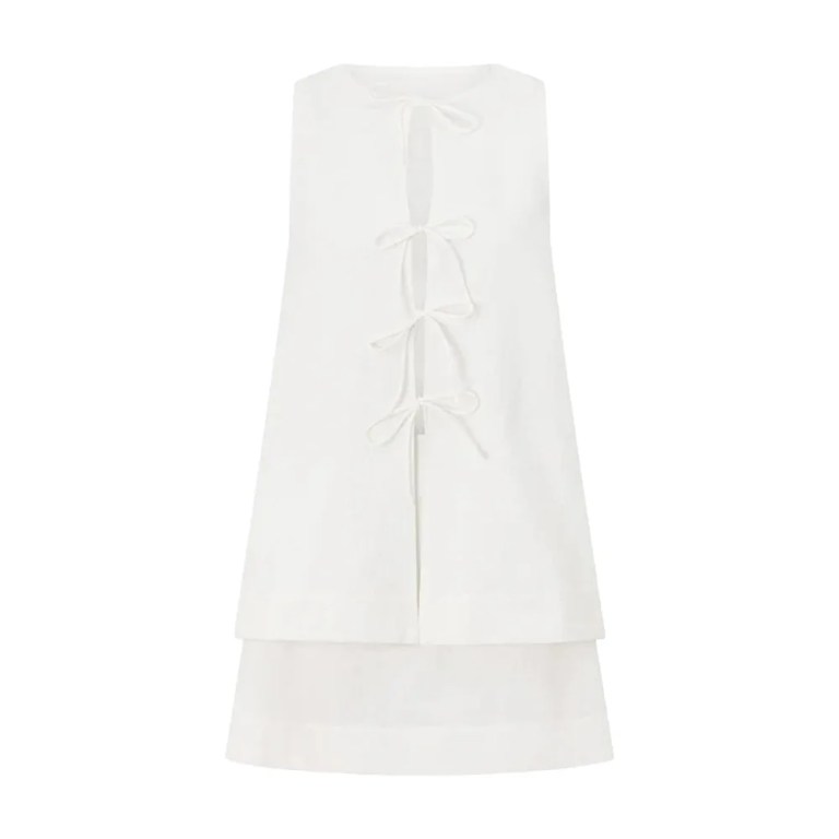 bornlads 2026 summer new sleeveless top mini skirt set women's round neck open front tie top a line skirt two piece outfit Bornlads 2026 Summer New Sleeveless Top Mini Skirt Set Women's Round Neck Open Front Tie Top A Line Skirt Two Piece Outfit 6