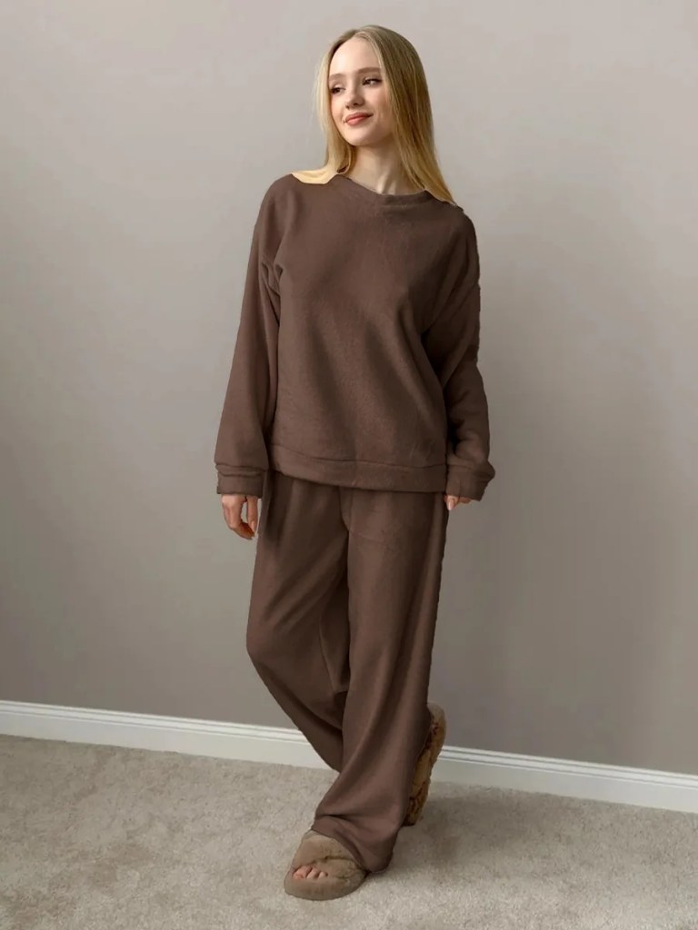 Bornlads O-Neck Long Sleeved Long Pants Pajama Set 2025 Autumn Winter New Flannel Pajama Set Women's Casual Home Furnishings