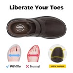 Fitville Men'S Walking Shoes Wide Design Leather Business Shoes Orthopedic Diabetic Shoe Dress Sneakers For Edema&Swollen Feet 3