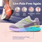 FitVille Women's Walking Shoes Wide Width Sneakers for Flat Foot Plantar Fasciitis Heel Pain Relief Lightweight Anti-slip Shoes 1
