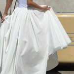 Bornladies Women's 2026 Spring Summer New Solid Color Skirt Ruched Waist Flared Vacation Style Maxi Umbrella Skirt 5