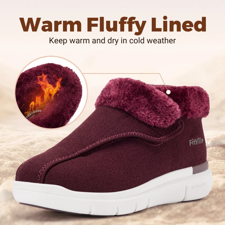 Fitville Winter Shoes For Women Diabetic Boots Widened Warm Adjustable Suitable For The Elderly To Relieve Foot Swelling 4