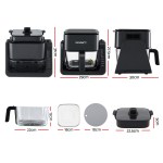 devanti 2 in 1 air fryer 5.5l dual zone fryers electric cooker with top bbq grill & bot devanti 2 in 1 air fryer 5.5l dual zone fryers electric cooker with top bbq grill & bot