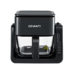 devanti 2 in 1 air fryer 5.5l dual zone fryers electric cooker with top bbq grill & bot devanti 2 in 1 air fryer 5.5l dual zone fryers electric cooker with top bbq grill & bot