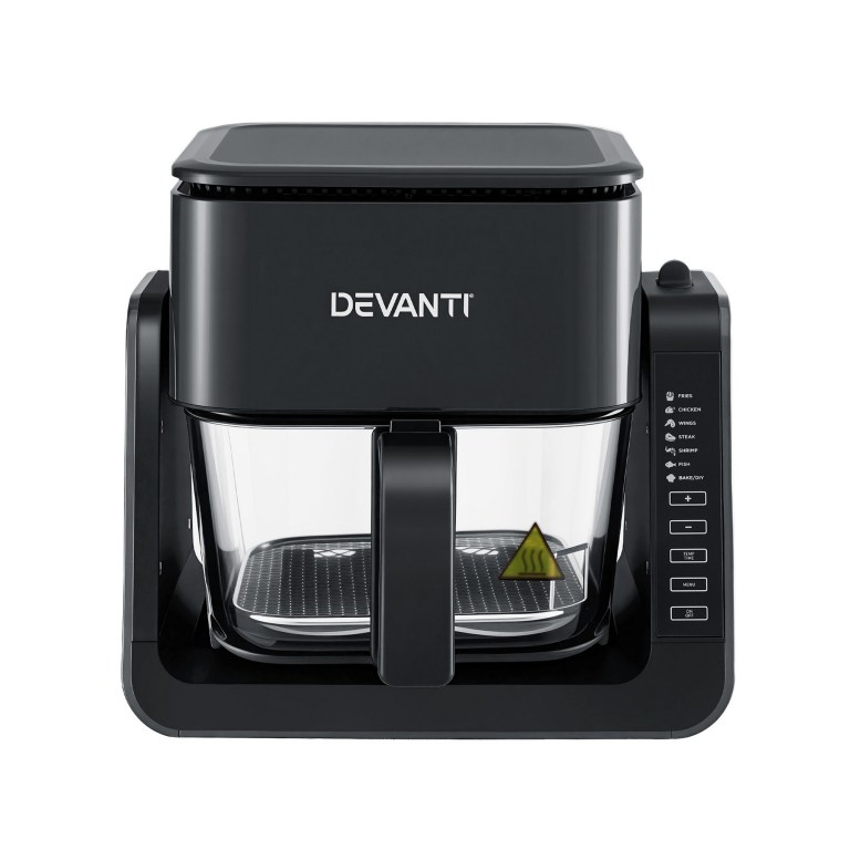 devanti 2 in 1 air fryer 5.5l dual zone fryers electric cooker with top bbq grill & bot devanti 2 in 1 air fryer 5.5l dual zone fryers electric cooker with top bbq grill & bot