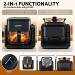 devanti 2 in 1 air fryer 5.5l dual zone fryers electric cooker with top bbq grill & bot devanti 2 in 1 air fryer 5.5l dual zone fryers electric cooker with top bbq grill & bot