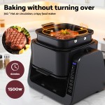devanti 2 in 1 air fryer 5.5l dual zone fryers electric cooker with top bbq grill & bot devanti 2 in 1 air fryer 5.5l dual zone fryers electric cooker with top bbq grill & bot