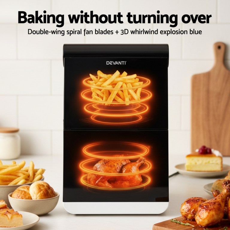 devanti air fryer oven 11l dual zone fryers devanti air fryer oven 11l dual zone fryers