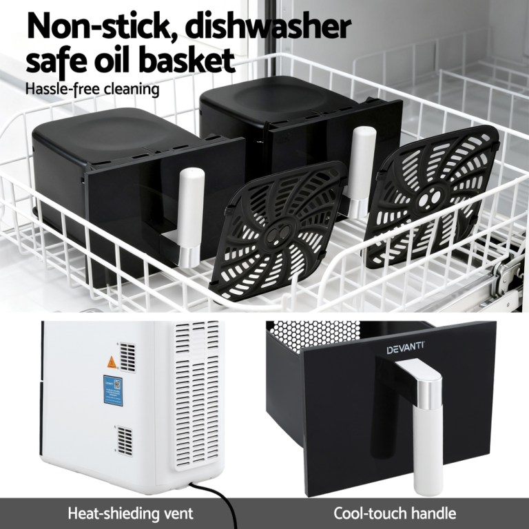 devanti air fryer oven 11l dual zone fryers devanti air fryer oven 11l dual zone fryers