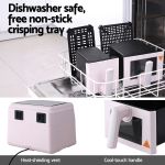 devanti air fryer 9l dual zone fryers 2600w pink