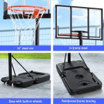 everfit 3.05m basketball hoop stand system portable height adjustable w/ knob
