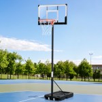 everfit 3.05m basketball hoop stand system portable height adjustable w/ knob