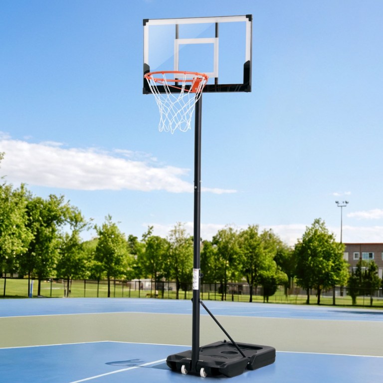 everfit 3.05m basketball hoop stand system portable height adjustable w/ knob
