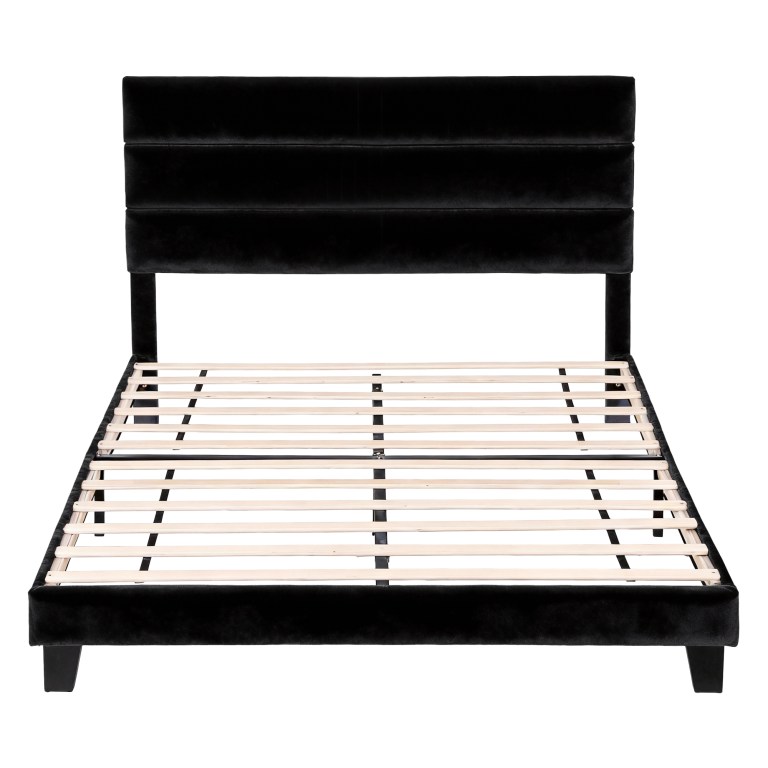 artiss double bed frame upholstered platform base with geometric headboard black velvet artiss double bed frame upholstered platform base with geometric headboard black velvet