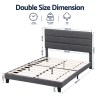 artiss double bed frame upholstered platform base with geometric headboard charcoal grey linen wood slats for modern bedroom furniture home decor artiss double bed frame upholstered platform base with geometric headboard charcoal grey linen wood slats for modern bedroom furniture home decor
