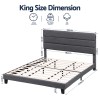 artiss king bed frame upholstered platform base with geometric headboard charcoal grey linen wood slats for modern bedroom furniture home decor artiss king bed frame upholstered platform base with geometric headboard charcoal grey linen wood slats for modern bedroom furniture home decor
