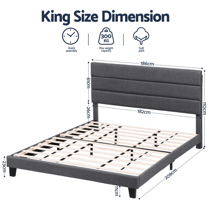 artiss king bed frame upholstered platform base with geometric headboard charcoal grey linen wood slats for modern bedroom furniture home decor artiss king bed frame upholstered platform base with geometric headboard charcoal grey linen wood slats for modern bedroom furniture home decor