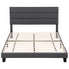 artiss king bed frame upholstered platform base with geometric headboard charcoal grey linen wood slats for modern bedroom furniture home decor artiss king bed frame upholstered platform base with geometric headboard charcoal grey linen wood slats for modern bedroom furniture home decor