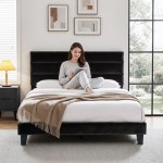 artiss queen bed frame upholstered platform base with geometric headboard black velvet artiss queen bed frame upholstered platform base with geometric headboard black velvet