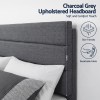 artiss queen bed frame upholstered platform base with geometric headboard charcoal grey linen wood slats for modern bedroom furniture home decor artiss queen bed frame upholstered platform base with geometric headboard charcoal grey linen wood slats for modern bedroom furniture home decor