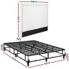 artiss queen bed frame with headboard platform bed base grey beige fabric metal