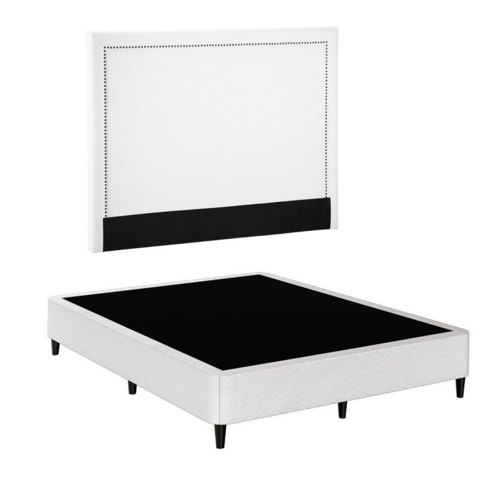 artiss queen bed frame with headboard platform bed base grey beige fabric metal