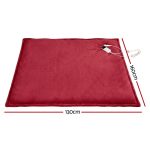giselle electric throw rug dual side fleece flannel heated blanket burgundy