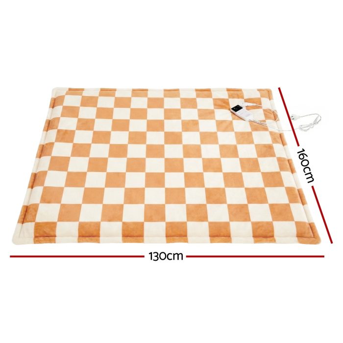 giselle electric throw rug dual side fleece flannel heated blanket yellow