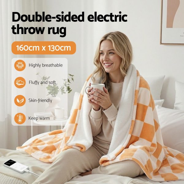 giselle electric throw rug dual side fleece flannel heated blanket yellow giselle electric throw rug dual side fleece flannel heated blanket yellow