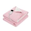 giselle electric throw rug dual side fleece flannel heated blanket pink