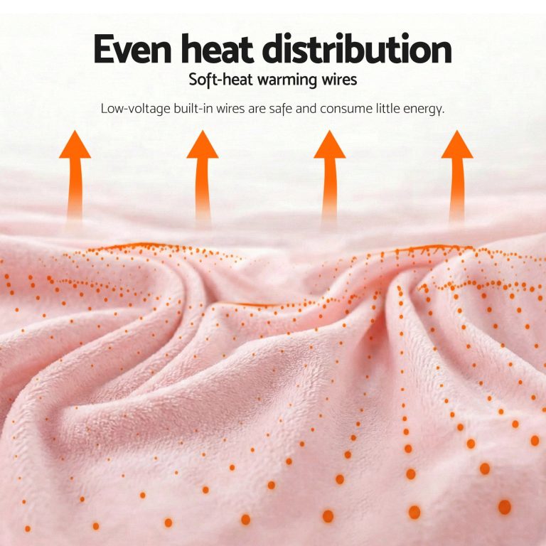 giselle electric throw rug dual side fleece flannel heated blanket pink