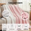 giselle electric throw rug dual side fleece flannel heated blanket pink