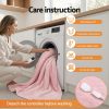giselle electric throw rug dual side fleece flannel heated blanket pink