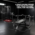 everfit chest press machine home gym equipment folding workout bench with independent arms black