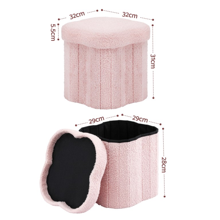 artiss storage ottoman foot stool foldable pink artiss storage ottoman foot stool foldable pink