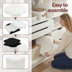 artiss storage ottoman foot stool foldable white