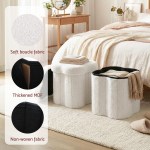 artiss storage ottoman foot stool foldable white