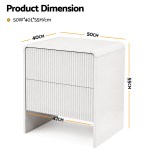 artiss bedside table 2 drawers beige